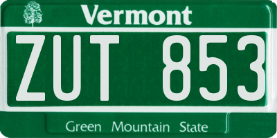 VT license plate ZUT853