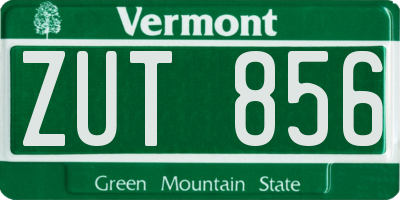 VT license plate ZUT856