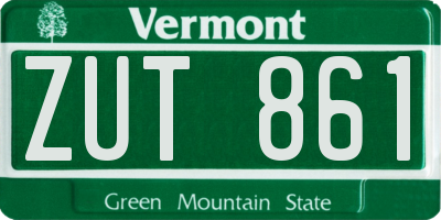 VT license plate ZUT861