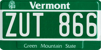 VT license plate ZUT866