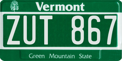 VT license plate ZUT867