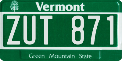VT license plate ZUT871