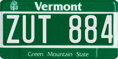 VT license plate ZUT884