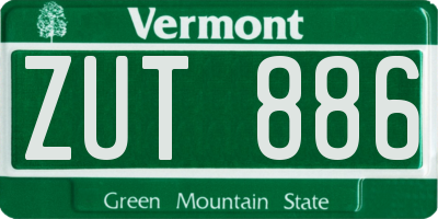 VT license plate ZUT886