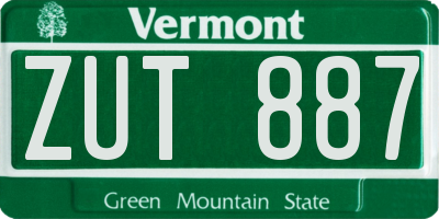 VT license plate ZUT887