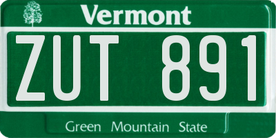 VT license plate ZUT891