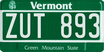 VT license plate ZUT893