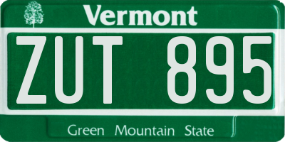 VT license plate ZUT895