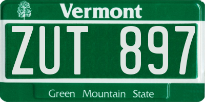 VT license plate ZUT897