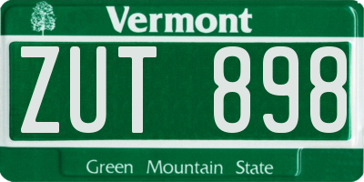 VT license plate ZUT898