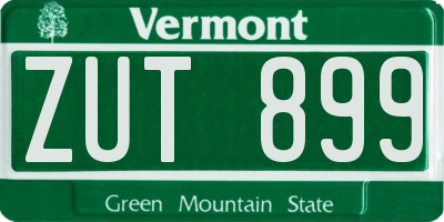 VT license plate ZUT899