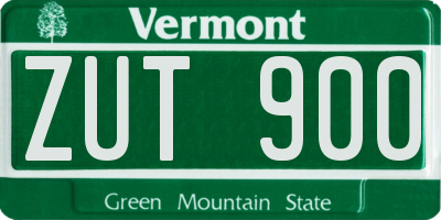 VT license plate ZUT900