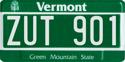 VT license plate ZUT901
