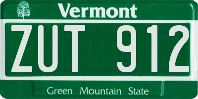 VT license plate ZUT912