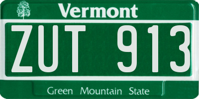 VT license plate ZUT913