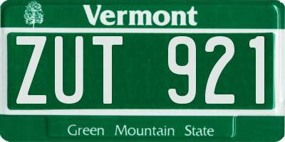 VT license plate ZUT921