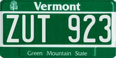 VT license plate ZUT923