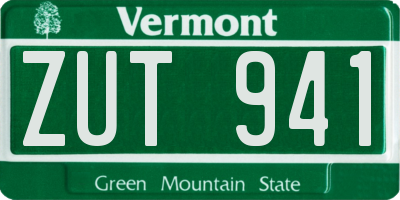 VT license plate ZUT941