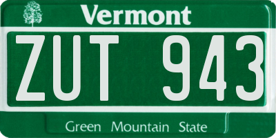VT license plate ZUT943