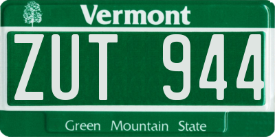 VT license plate ZUT944
