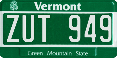 VT license plate ZUT949