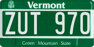 VT license plate ZUT970