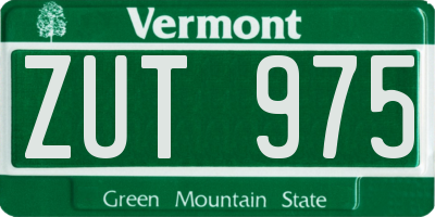 VT license plate ZUT975