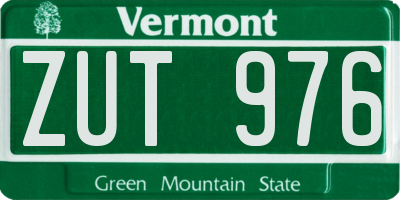 VT license plate ZUT976