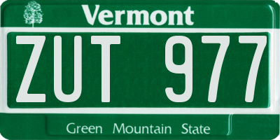 VT license plate ZUT977