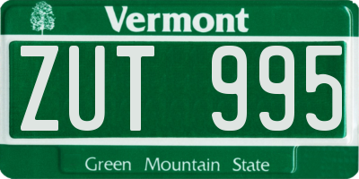 VT license plate ZUT995