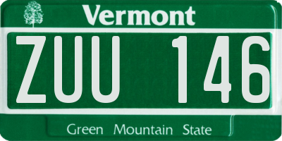 VT license plate ZUU146