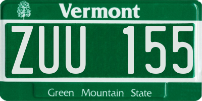 VT license plate ZUU155