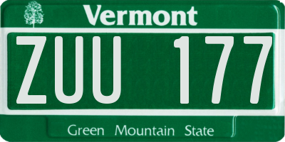 VT license plate ZUU177