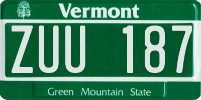 VT license plate ZUU187