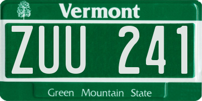 VT license plate ZUU241