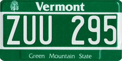 VT license plate ZUU295