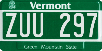 VT license plate ZUU297