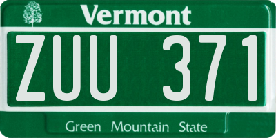 VT license plate ZUU371