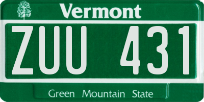 VT license plate ZUU431