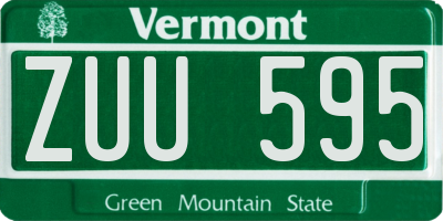 VT license plate ZUU595