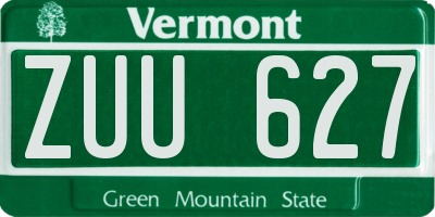 VT license plate ZUU627