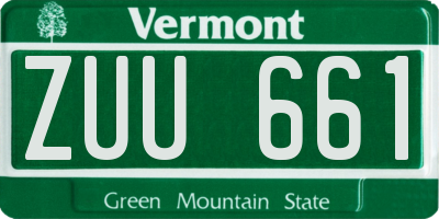 VT license plate ZUU661