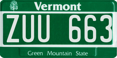 VT license plate ZUU663