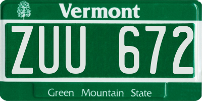 VT license plate ZUU672