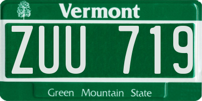 VT license plate ZUU719