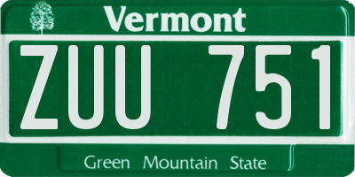 VT license plate ZUU751