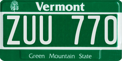 VT license plate ZUU770