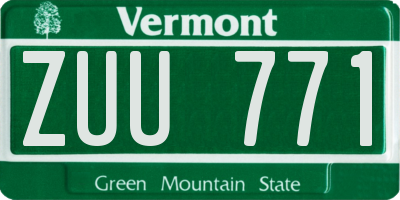 VT license plate ZUU771
