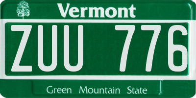 VT license plate ZUU776