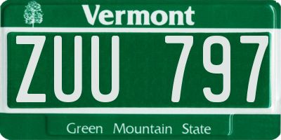 VT license plate ZUU797
